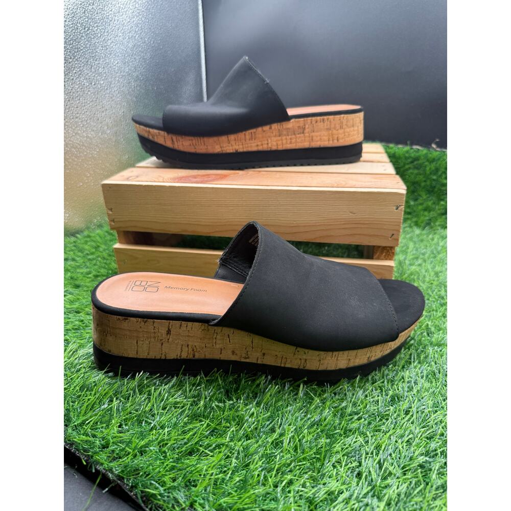 NoBo - Memory Foam- Platform Sandals- Cork/Black -Size 10W